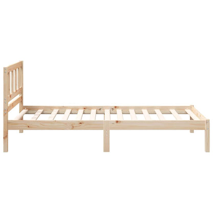 Bed Frame with Headboard Brown 90 x 200 cm Solid Pine Wood