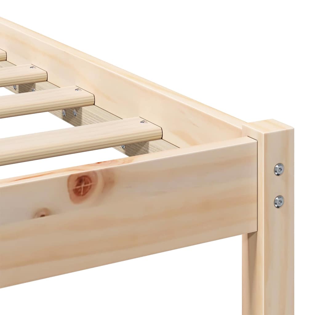 Bed Frame with Headboard Brown 100 x 200 cm Solid Pine Wood