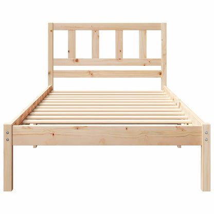 Bed Frame with Headboard Brown 100 x 200 cm Solid Pine Wood