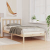 with Headboard Brown 75 x 190 cm Solid pine wood