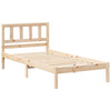 with Headboard Brown 75 x 190 cm Solid pine wood