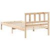 with Headboard Brown 75 x 190 cm Solid pine wood