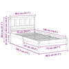 with Headboard Brown 75 x 190 cm Solid pine wood
