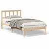 with Headboard Brown 75 x 190 cm Solid pine wood