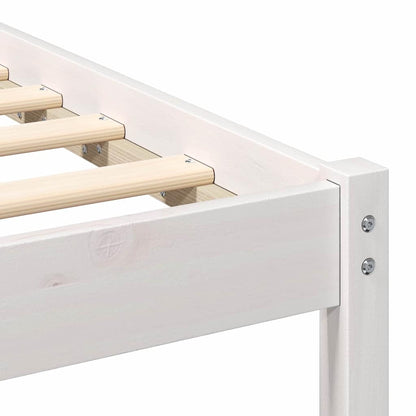 Bed Frame with Headboard White 75 x 190 cm Solid Pine Wood
