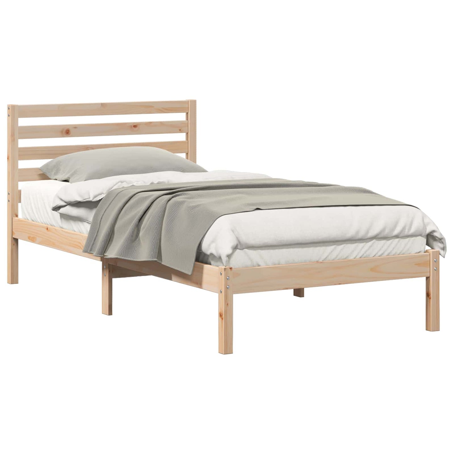 Bed Frame with Headboard Brown 80 x 200 cm Solid Pine Wood