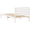 with Headboard White 80 x 200 cm Solid pine wood