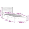with Headboard White 80 x 200 cm Solid pine wood