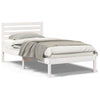 with Headboard White 100 x 200 cm Solid pine wood