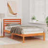 with Headboard Wax brown 90 x 190 cm Solid pine wood