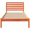 with Headboard Wax brown 90 x 190 cm Solid pine wood