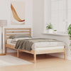 with Headboard Brown 75 x 190 cm Solid pine wood