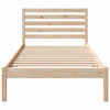 with Headboard Brown 75 x 190 cm Solid pine wood