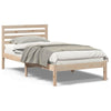 with Headboard Brown 75 x 190 cm Solid pine wood