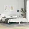 with Headboard White 200 x 200 cm Solid pine wood