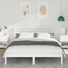 with Headboard White 200 x 200 cm Solid pine wood