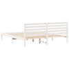 with Headboard White 200 x 200 cm Solid pine wood