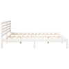 with Headboard White 200 x 200 cm Solid pine wood