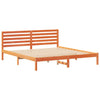 with Headboard Wax brown 200 x 200 cm Solid pine wood