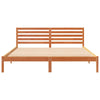 with Headboard Wax brown 200 x 200 cm Solid pine wood