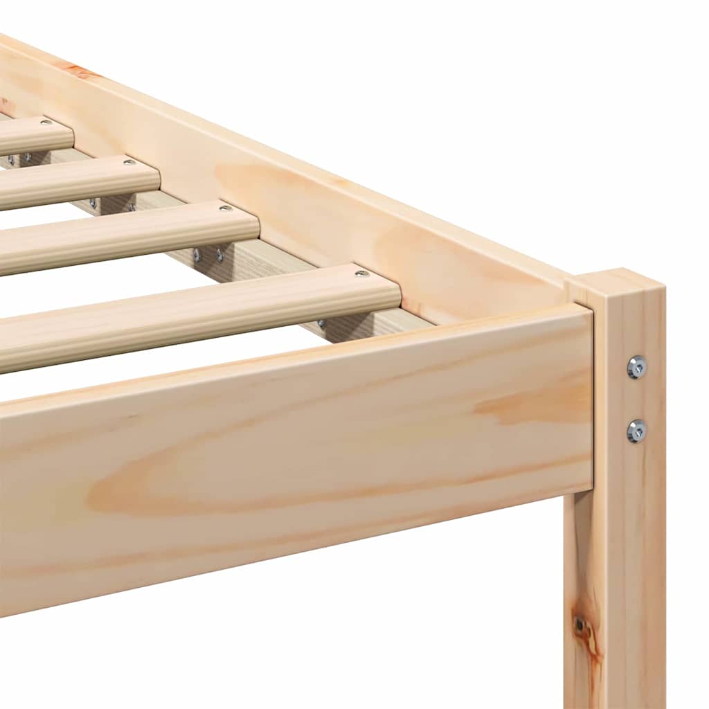 Bed Frame with Headboard Brown 160 x 200 cm Solid Pine Wood