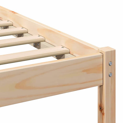 Bed Frame with Headboard Brown 160 x 200 cm Solid Pine Wood