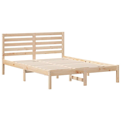 Bed Frame with Headboard Brown 120 x 200 cm Solid Pine Wood