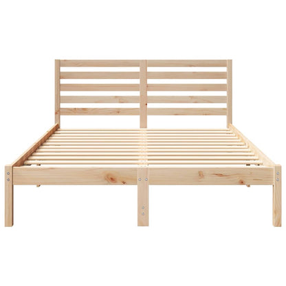 Bed Frame with Headboard Brown 120 x 200 cm Solid Pine Wood