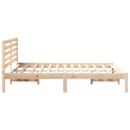 Bed Frame with Headboard Brown 120 x 200 cm Solid Pine Wood