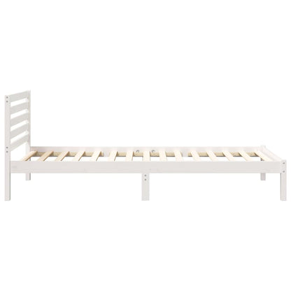 Bed Frame with Headboard White 80 x 220 cm Solid Pine Wood
