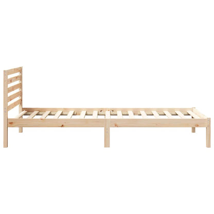 Bed Frame with Headboard Brown 100 x 220 cm Solid Pine Wood