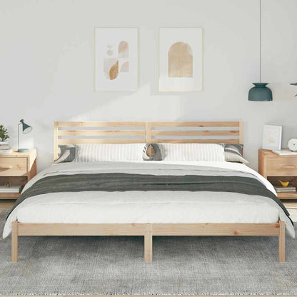 Bed Frame with Headboard Brown 180 x 220 cm Solid Pine Wood