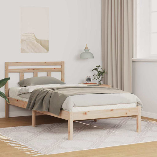 Bed Frame Brown Solid pine wood