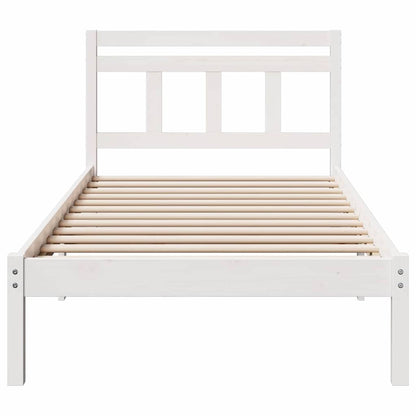 Bed Frame White Solid pine wood