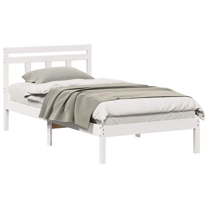 Bed Frame White Solid pine wood