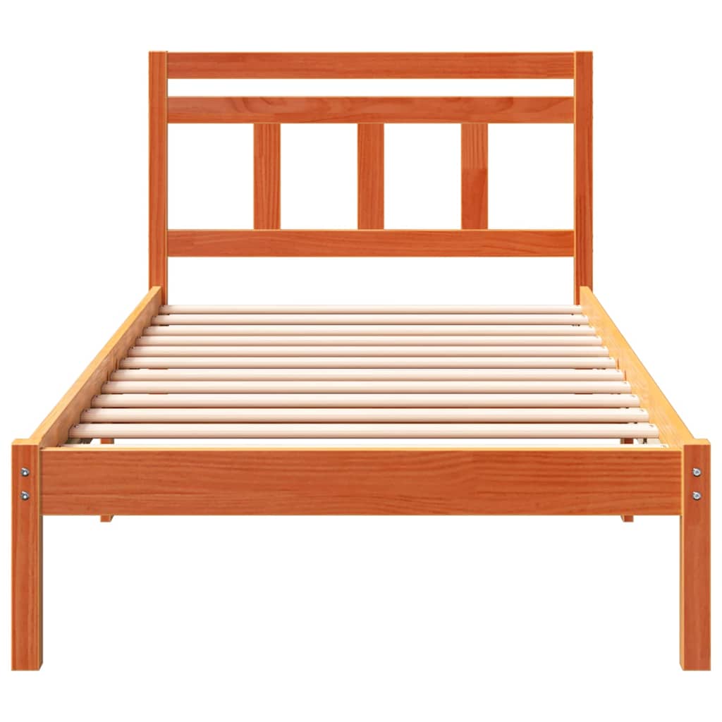 Bed Frame Brown Solid pine wood
