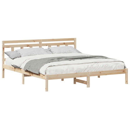 Bed Frame Brown 200 x 200 cm Solid Pine Wood