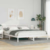 with Headboard White 200 x 200 cm Solid pine wood