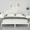 with Headboard White 200 x 200 cm Solid pine wood