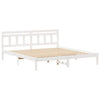 with Headboard White 200 x 200 cm Solid pine wood