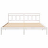 with Headboard White 200 x 200 cm Solid pine wood