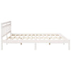 with Headboard White 200 x 200 cm Solid pine wood