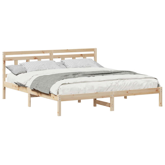 Bed Frame Brown 180 x 200 cm Solid Pine Wood