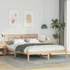 with Headboard Brown 160 cm x 200 cm Solid pine wood