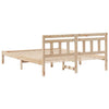 with Headboard Brown 160 cm x 200 cm Solid pine wood