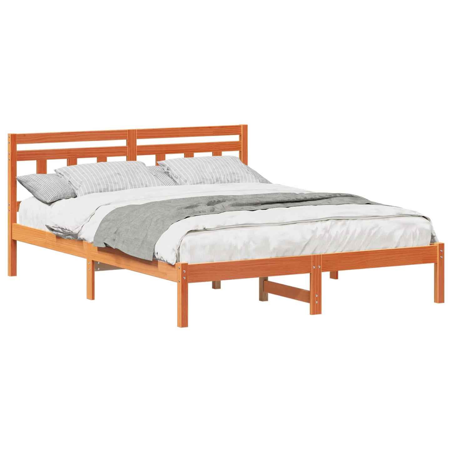 Bed Frame Brown 160 x 200 cm Solid Pine Wood