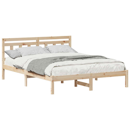 Bed Frame Brown 150 x 200 cm Solid Pine Wood