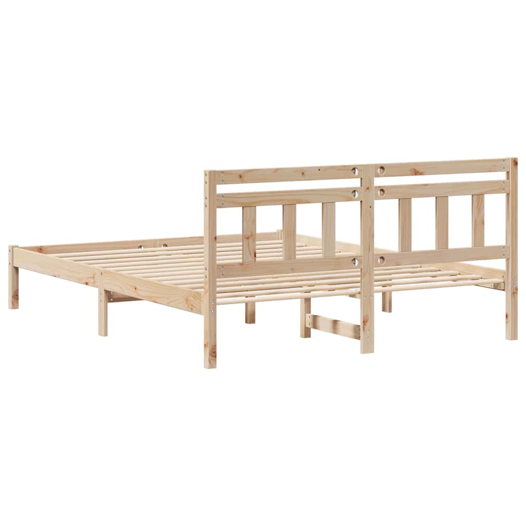 Bed Frame Brown 150 x 200 cm Solid Pine Wood