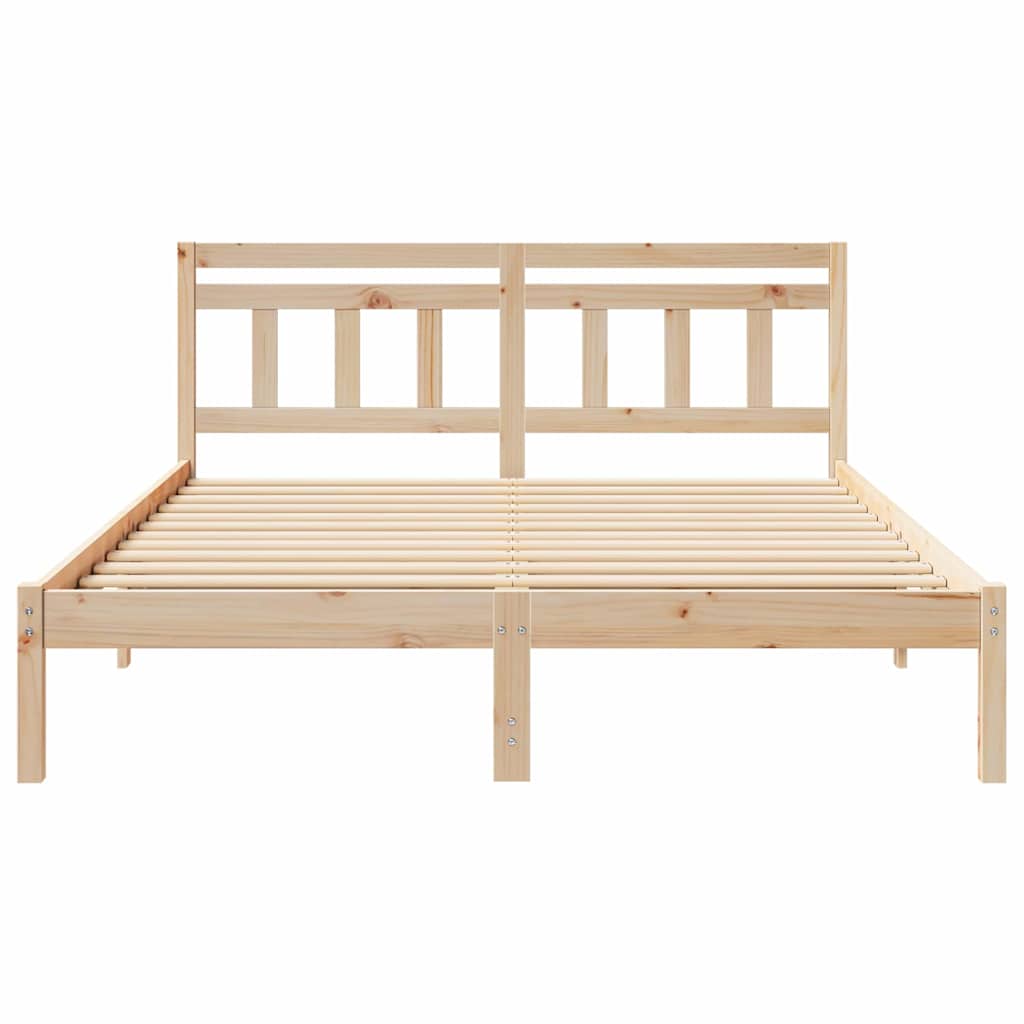 Bed Frame Brown 150 x 200 cm Solid Pine Wood