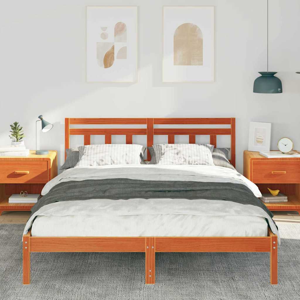 Bed Frame Brown 150 x 200 cm Solid Pine Wood